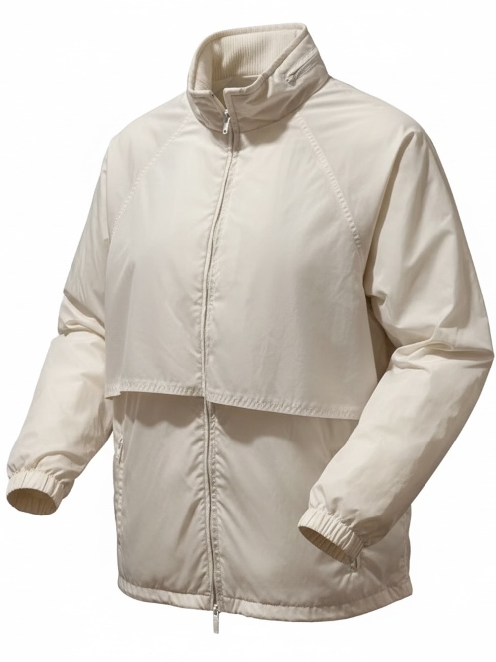 Eddie Bauer Cream Windbreaker Jacket Womens M Lightweight Outdoor Gorpcore